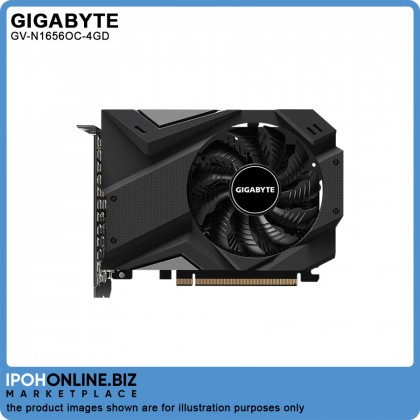 GIGABYTE NVIDIA GeForce GTX 1650 4GB DDR6 128-Bit HDMI DP DVI Graphics Card GV-N1656OC-4GD 6-Pin Power
