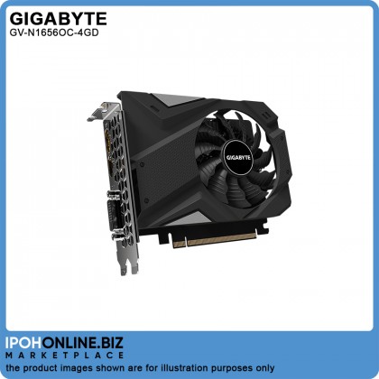 GIGABYTE NVIDIA GeForce GTX 1650 4GB DDR6 128-Bit HDMI DP DVI Graphics Card GV-N1656OC-4GD 6-Pin Power