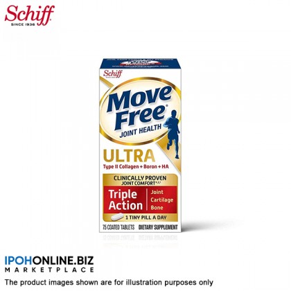 Schiff Move Free Joint Health Ultra Triple Action - Type II Collagen Boron & HA x 75 Coated Tablets
