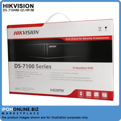 HIKVISION DS-7104NI-Q1/4P/M Network 4CH 4MP H.265 With 4 PoE Port Plug And Play NVR