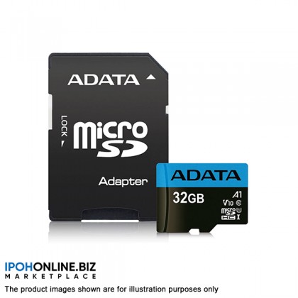 ADATA Premier 32GB MicroSDHC/SDXC UHS-I Class 10 V10 A1 Memory Card with Adapter Read up to 100 MB/s