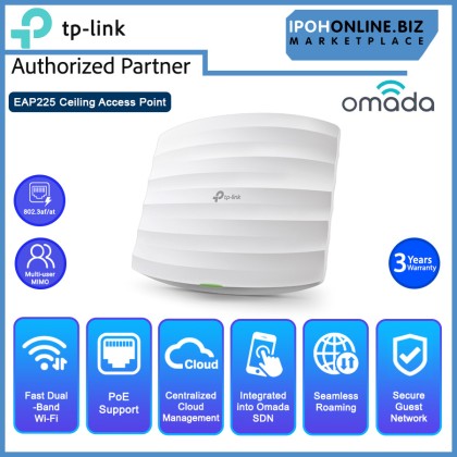 TP-LINK EAP225 AC1350 Wireless MU-MIMO Gigabit Ceiling Mount Access Point