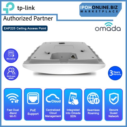 TP-LINK EAP225 AC1350 Wireless MU-MIMO Gigabit Ceiling Mount Access Point