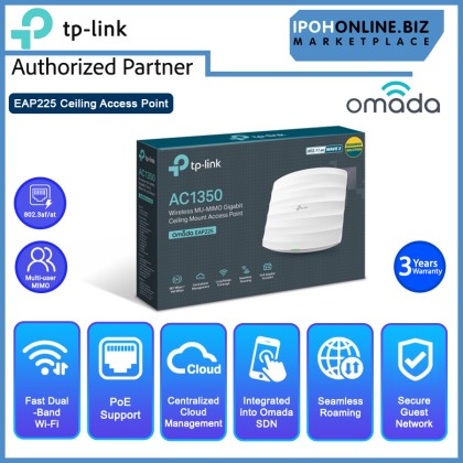 TP-LINK EAP225 AC1350 Wireless MU-MIMO Gigabit Ceiling Mount Access Point