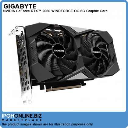 GIGABYTE GeForce RTX 2060 OC 6GB GDDR6 2X FANS DP HDMI 8‎Pin x 1 Graphic Card
