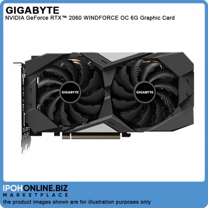 GIGABYTE GeForce RTX 2060 OC 6GB GDDR6 2X FANS DP HDMI 8‎Pin x 1 Graphic Card