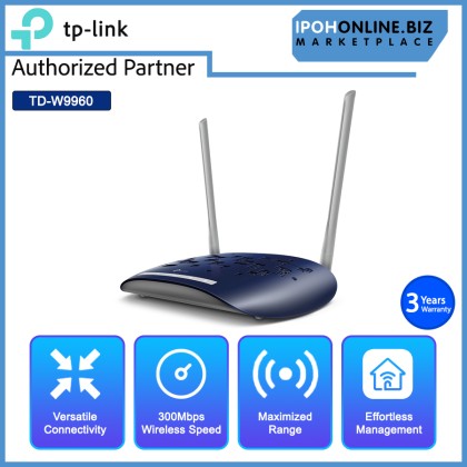 TP-Link TD-W9960 300Mbps Wireless N VDSL / ADSL Modem Router supports TM Streamyx / Unifi