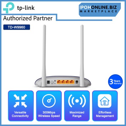 TP-Link TD-W9960 300Mbps Wireless N VDSL / ADSL Modem Router supports TM Streamyx / Unifi