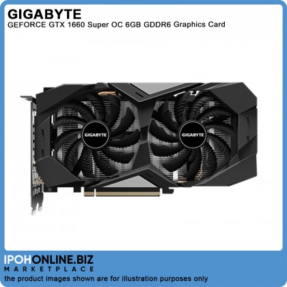 Gigabyte GeForce GTX 1660 SUPER OC 6GB GDDR6 HDMI 3 x DP 2 x Windforce FANS GAMING Graphics Card