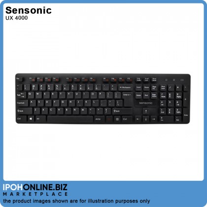 Sensonic UX4000 Cordless Desktop 2.4GHz Wireless Mouse & Keyboard Combo - Black