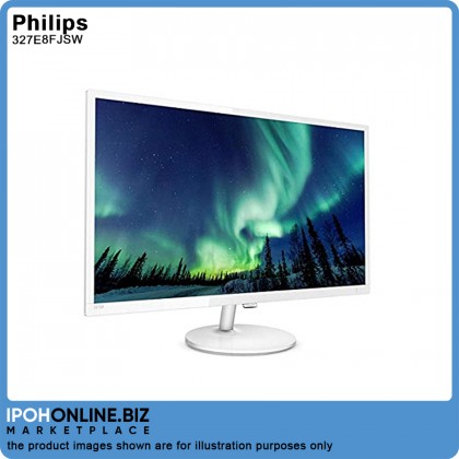 Philips 327E8FJSW/69 32 Inch sRGB FreeSync VGA DVI DP HDMI 2K VA WQHD LED Monitor - White