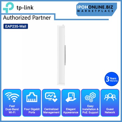TP-LINK EAP235-Wall Omada AC1200 Wireless MU-MIMO Gigabit Wall Plate Access Point