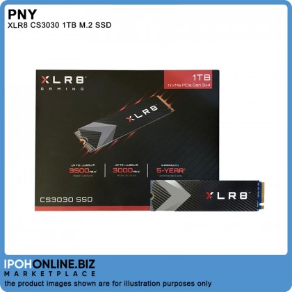 PNY CS3030X 1TB M.2 NVMe 3x4 Heat Sink XLR8 Gaming SSD