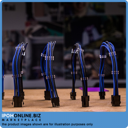 Cooler Master CMA-SEST16BLBK1-GL Extension Sleeved Cable Kit - Blue+Black GL