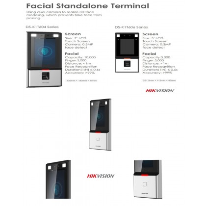 Hikvision DS-K1T606M Face Recognition Terminal Access Control with 5" LCD Touch Screen Display MIFARE Card supported
