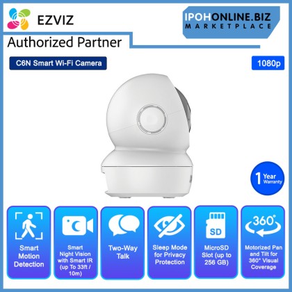 EZVIZ C6N 2MP 1080P FHD Smart Wi-Fi Pan & Tilt CCTV Camera CS-C6N-R101-1G2WF EZVIZ C6N 2MP 1080P FHD Smart Wi-Fi Pan & Tilt CCTV Camera CS-C6N-R101-1G2WF