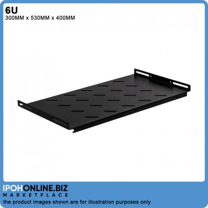6U Wall Cabinet Glass Door 300MM x 530MM x 400MM Server Rack With Fixed Shelf Tray x 1
