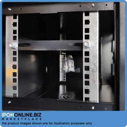 6U Wall Cabinet Glass Door 300MM x 530MM x 400MM Server Rack With Fixed Shelf Tray x 1