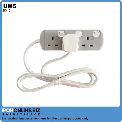 UMS 8313 3 Gang 13AMP Portable Switched Socket Outlet Extension Cord UMS 8313 3 Gang 13AMP Portable Switched Socket Outlet Extension Cord