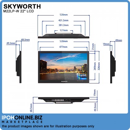 SKYWORTH M22LP-W 22 inch FHD HDMI VGA LCD Monitor - Special for CCTV SKYWORTH M22LP-W 22 inch FHD HDMI VGA LCD Monitor - Special for CCTV