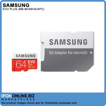 Samsung EVO Plus 64GB 100R/20W Class 10 4K MicroSD Memory Card With SD Adapter