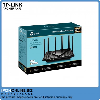 TP-Link Archer AX73 AX5400 Dual-Band Gigabit Wi-Fi 6 Router 8K Streaming MU-MIMO OFDMA Mesh Unifi Time Maxis Fiber TP-Link Archer AX73 AX5400 Dual-Band Gigabit Wi-Fi 6 Router 8K Streaming MU-MIMO OFDMA Mesh Unifi Time Maxis Fiber