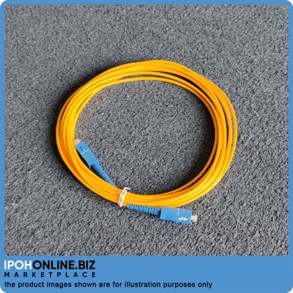 Single Mode SC-SC Optical Fiber Cable SM 9/125UM With 3M / 5M Yellow - Maxis Unifi Fiber