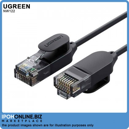 UGREEN CAT 6A Ethernet Cable 0.5m/1.6ft Slim Network Cable RJ45 (Black)