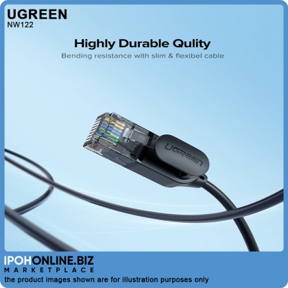 UGREEN CAT 6A Ethernet Cable 0.5m/1.6ft Slim Network Cable RJ45 (Black)