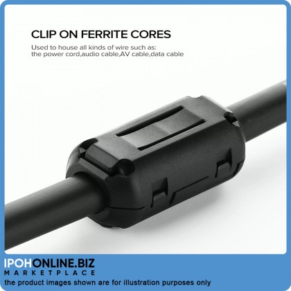 UGREEN Ferrite Core Cord 7.3mm Magnetic Ring for Earphone Cable (Black)