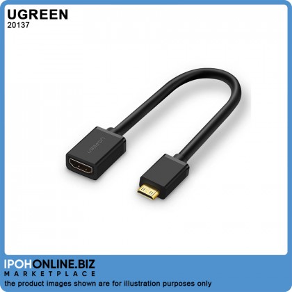 UGREEN High Speed Mini HDMI Male to HDMI Female Cable 22cm (Black) UGREEN High Speed Mini HDMI Male to HDMI Female Cable 22cm (Black)