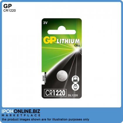 GP Battery Lithium Coin Cells CR 1220 (C1- Card of 1)