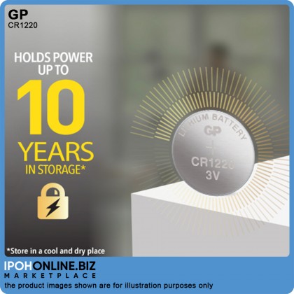 GP Battery Lithium Coin Cells CR 1220 (C1- Card of 1)