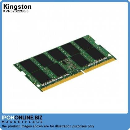 Kingston KVR32S22S6/8 8GB DDR4 3200 Non ECC CL22 SODIMM Notebook RAM Kingston KVR32S22S6/8 8GB DDR4 3200 Non ECC CL22 SODIMM Notebook RAM
