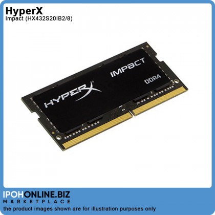 Kingston HyperX Impact 8GB DDR4 3200 CL20 SODIMM Gaming Laptop RAM - HX432S20IB2/8 Black Optimized for Intel & AMD