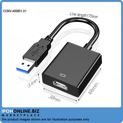 USB 3.0/2.0 to HDMI Multiple Monitors Cable Compatible with Windows XP 7/8/ 8.1/10 for PC Laptop Projector HDTV(Not Support Mac, Linux, Vista)