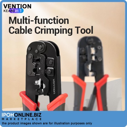 VENTION 3-in-1 Multi-Function Wire Crimping Tool RJ45 Network Crimper (Black)