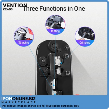 VENTION 3-in-1 Multi-Function Wire Crimping Tool RJ45 Network Crimper (Black)