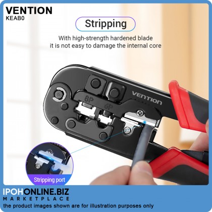 VENTION 3-in-1 Multi-Function Wire Crimping Tool RJ45 Network Crimper (Black)