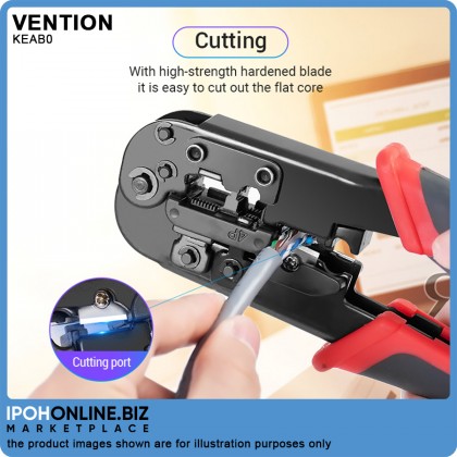 VENTION 3-in-1 Multi-Function Wire Crimping Tool RJ45 Network Crimper (Black)