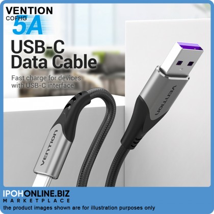 VENTION USB-C to USB 2.0-A Fast Charging Cable 1.5M (Gray) Aluminum Alloy Type VENTION USB-C to USB 2.0-A Fast Charging Cable 1.5M (Gray) Aluminum Alloy Type