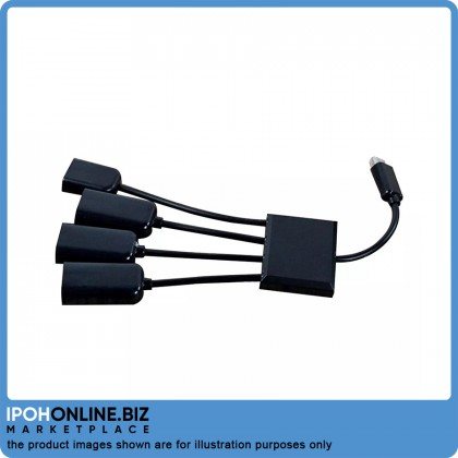 Micro USB OTG Charge 4 Port Hub (Black)