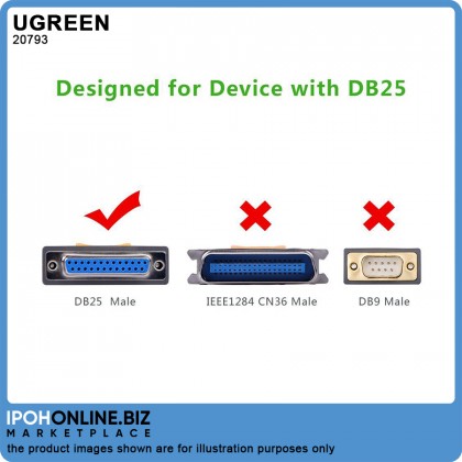 UGREEN USB to DB25 Parallel Printer Cable (1 Meter) UGREEN USB to DB25 Parallel Printer Cable (1 Meter)