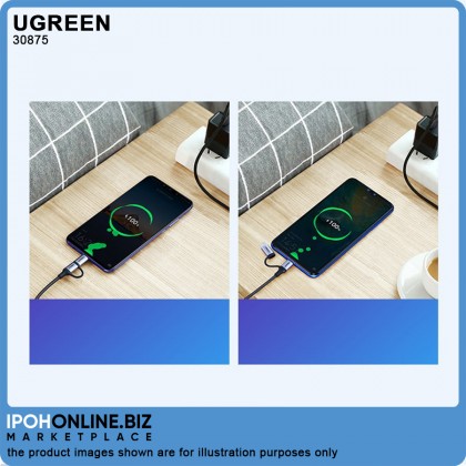 UGREEN USB-A to Micro USB + USB Type-C Nylon Braid Cable 1 Meter UGREEN USB-A to Micro USB + USB Type-C Nylon Braid Cable 1 Meter