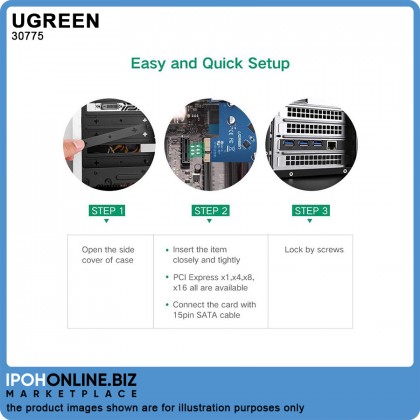 UGREEN 3-Port USB 3.0 PCI Express Card with 10/100/1000Mbps Gigabit Network Adapter