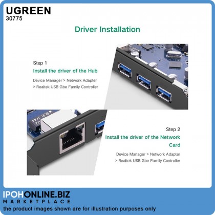 UGREEN 3-Port USB 3.0 PCI Express Card with 10/100/1000Mbps Gigabit Network Adapter