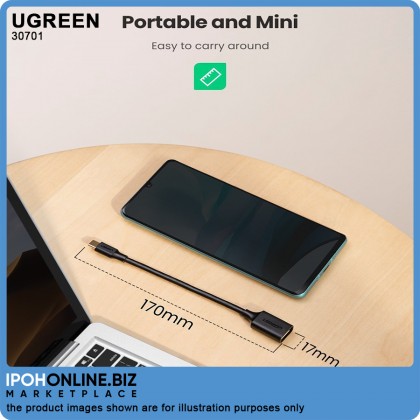 UGREEN USB-C Male to USB 3.0 A Female Adapter (Black) 