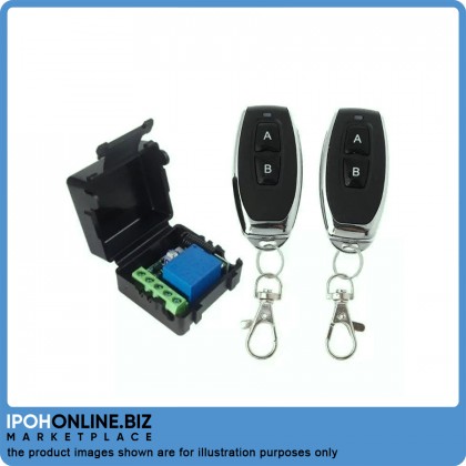 DC 12V 1CH Relay Receiver Module + 2 RF Transmitter Wireless Remote Control Switch 