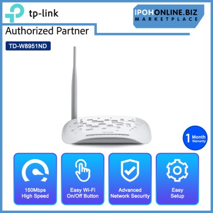 TP-LINK TD-W8951ND 150 Mbps Wireless N ADSL2+ Modem Router TP-LINK TD-W8951ND 150 Mbps Wireless N ADSL2+ Modem Router