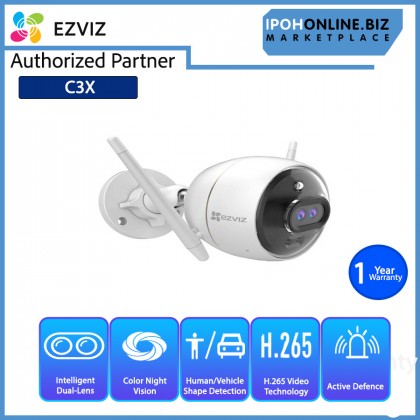 EZVIZ C3X AI-Powered Dark-Fighter Colour Night Vision FHD 1080P H.265 2MP 2.8mm IP67 Outdoor Smart Dual-Lens WiFi Camera EZVIZ C3X AI-Powered Dark-Fighter Colour Night Vision FHD 1080P H.265 2MP 2.8mm IP67 Outdoor Smart Dual-Lens WiFi Camera